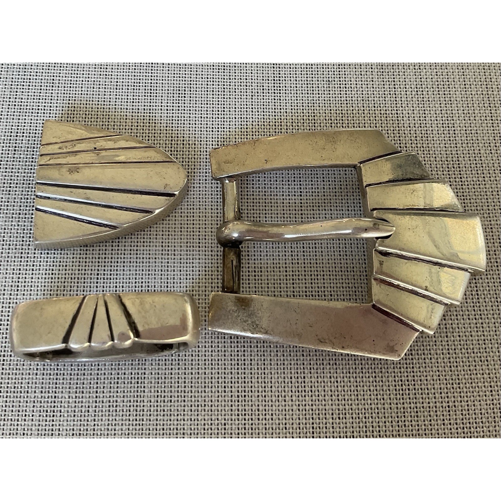Alexanders Belts  Buckles Sterling Silver Buckle Set Vintage 1997